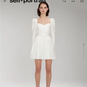 WHITE TAFFETA MINI DRESS